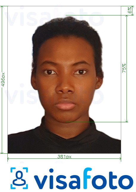  Angola viisa online 381x496 pikslit fotonäidis koos täpse infoga mõõtude kohta.