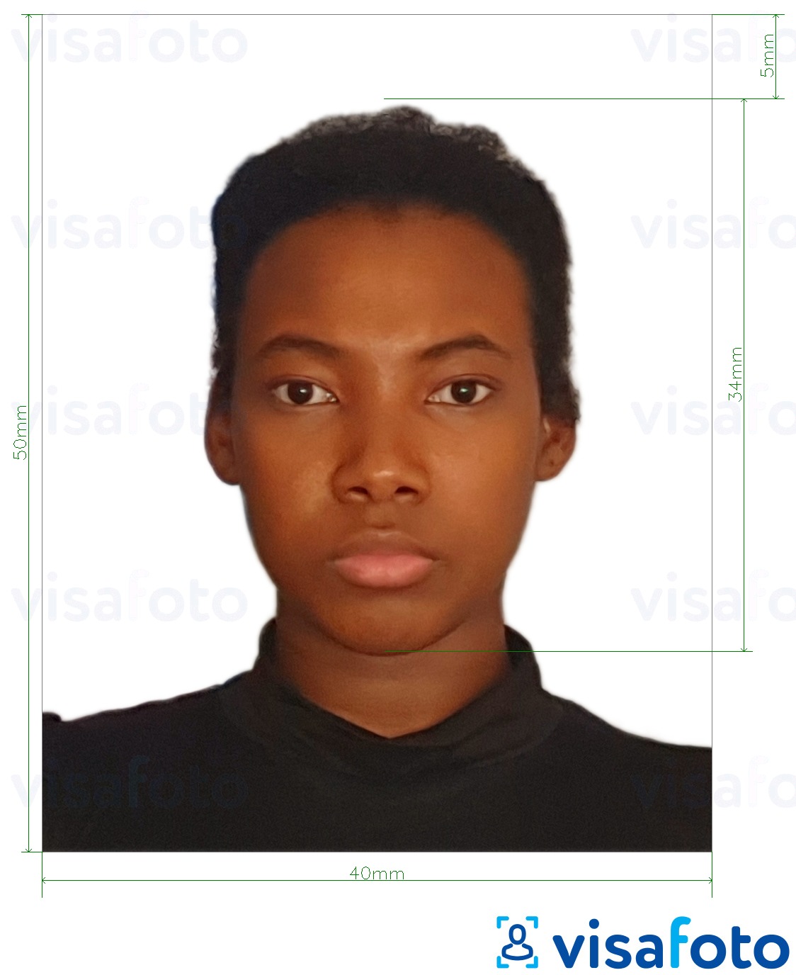  Dominikaani Vabariigi viisa 4x5 cm fotonäidis koos täpse infoga mõõtude kohta.