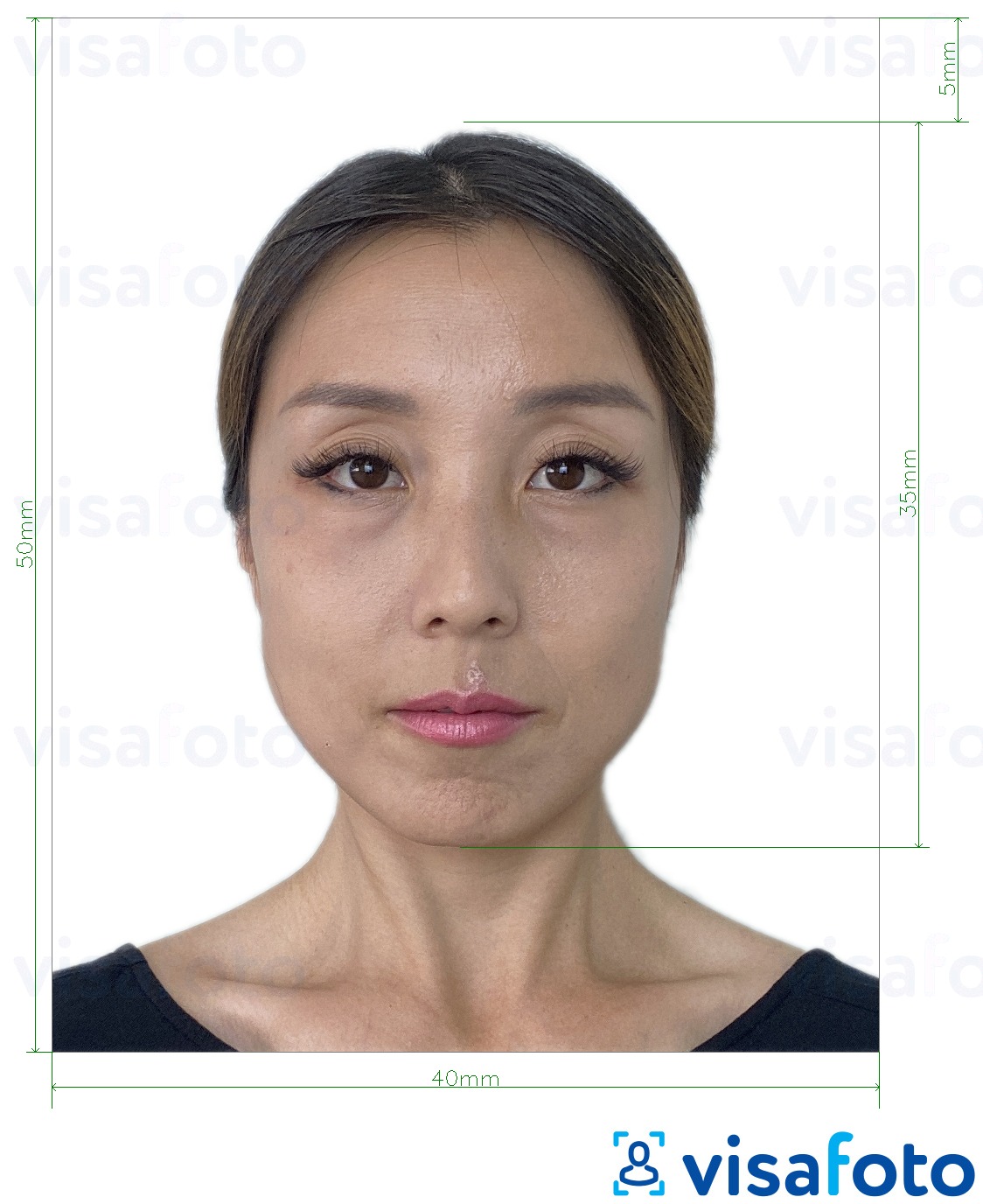  Hongkongi pass 40x50 mm (4x5 cm) fotonäidis koos täpse infoga mõõtude kohta.