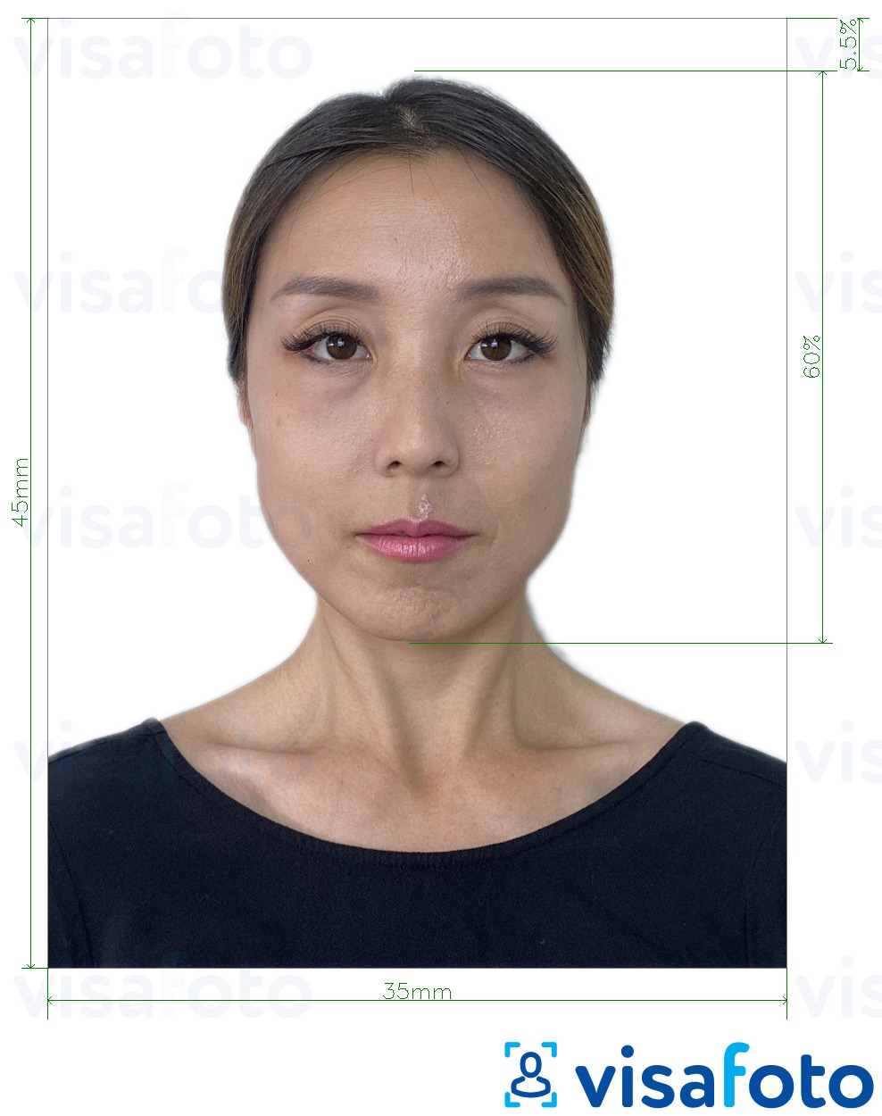  Jaapan GoGoNihon 800 pikslit 35x45 mm fotonäidis koos täpse infoga mõõtude kohta.
