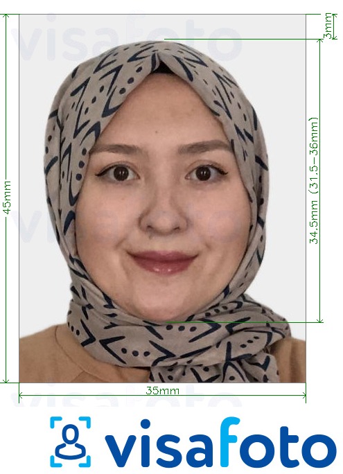  Kasahstani ID-kaart Internetis 413x531 pikslit fotonäidis koos täpse infoga mõõtude kohta.
