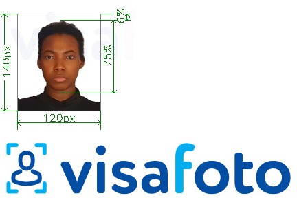  Nigeeria pass 120x140 pikslit fotonäidis koos täpse infoga mõõtude kohta.
