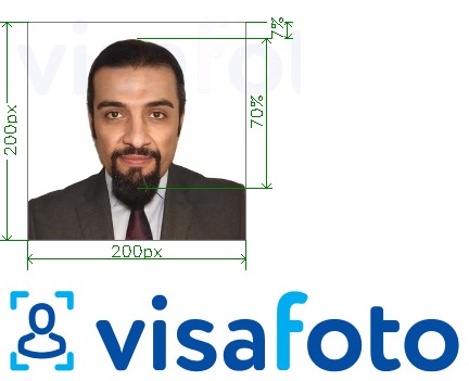  Saudi Araabia e-viisa veebis enjazit.com.sa kaudu fotonäidis koos täpse infoga mõõtude kohta.